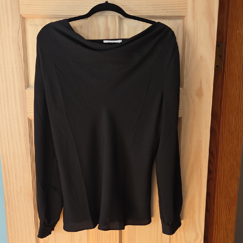 White House Black Market Charcoal Blouse